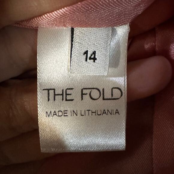 THE FOLD London Rosnaree Sheath Dress Blue Pink Size 14 Officewear Office Siren - Picture 9 of 10